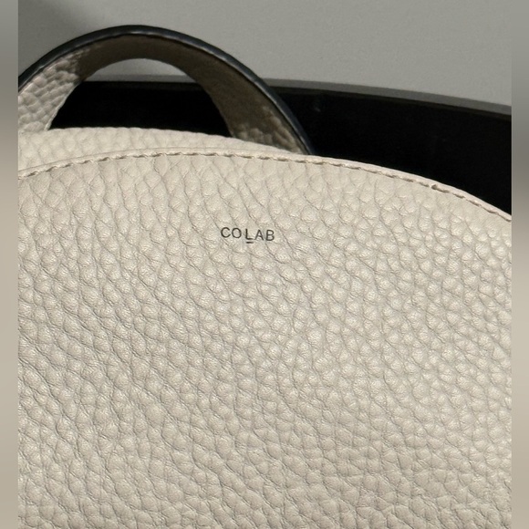 COLAB Cream Pebble Vegan Leather Backpack - Picture 9 of 16